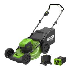 Greenworks 60V DigiPro 46cm Hand Push Lawnmower with 2Ah Battery and Charger