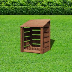 Rutland County Burley 4ft High Log Store - Rustic Brown