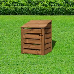 Rutland County Burley 4ft High Log Store's with Door - Rustic Brown