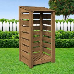 Rutland County Burley 6ft High Log Store - Rustic Brown