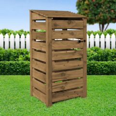 Rutland County Burley 6ft High Log Store with Door - Rustic Brown
