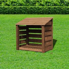 Rutland County Greetham 4ft High Log Store - Rustic Brown