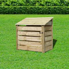 Rutland County Greetham 4ft High Log Store with Door - Light Green
