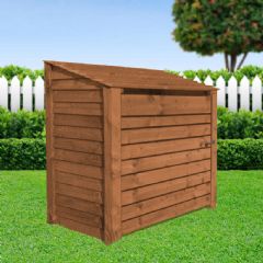 Rutland County Greetham 4ft High Log Store with Door - Rustic Brown
