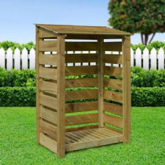 Rutland County Greetham 6ft High Log Store - Rustic Brown