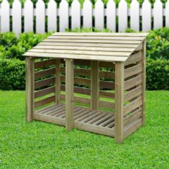 Rutland County Cottesmore 4ft High Log Store - Light Green