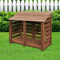 Rutland County Cottesmore 4ft High Log Store - Rustic Brown