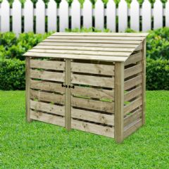Rutland County Cottesmore 4ft High Log Store with Doors - Light Green