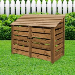 Rutland County Cottesmore 4ft High Log Store with Doors - Rustic Brown