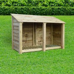 Rutland County Hambleton 4ft High Log Store - Light Green