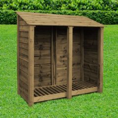 Rutland County Hambleton 6ft High Log Store - Rustic Brown
