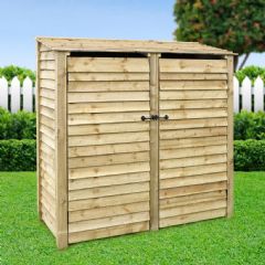 Rutland County Hambleton 6ft High Log Store with Doors - Light Green