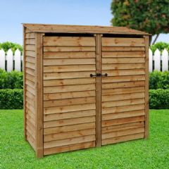 Rutland County Hambleton 6ft High Log Store with Doors - Rustic Brown
