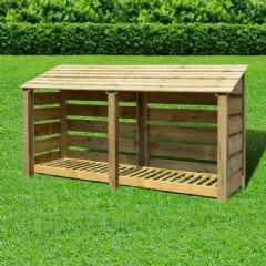 Rutland County Normanton 4ft High Log Store - Light Green