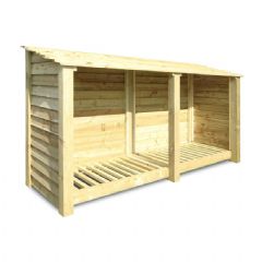 Rutland County Normanton 4ft High Log Store's - Light Green