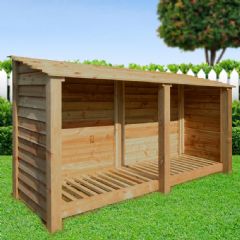 Rutland County Normanton 4ft High Log Store - Rustic Brown
