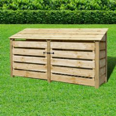 Rutland County Normanton 4ft High Log Store with Doors - Light Green
