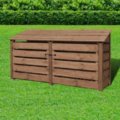 Rutland County Normanton 4ft High Log Store with Doors - Rustic Brown