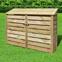 Rutland County Normanton 6ft High Log Store with Doors - Light Green