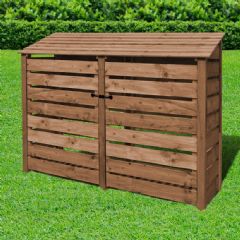 Rutland County Normanton 6ft High Log Store with Doors - Rustic Brown
