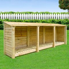 Rutland County Empingham 4ft High Log Store - Light Green