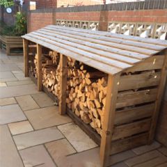 Rutland County Empingham 4ft High Log Store - Rustic Brown