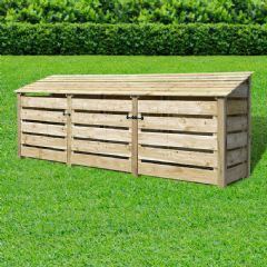 Rutland County Empingham 4ft High Log Store with Doors - Light Green