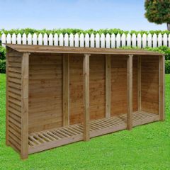 Rutland County Empingham 6ft High Log Store - Rustic Brown