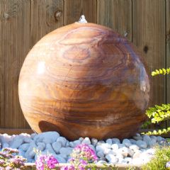 Eastern Stone Small Drilled Sphere Garden Statue