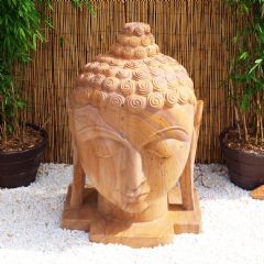 Eastern Stone Buddah Head Garden Statue