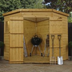 Mercia Shiplap Corner Shed - W7ft x D7ft