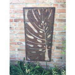 Parallax Monstera Rusted Wall Panel