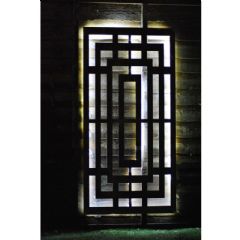 Parallax Box Maze Rusted Wall Panel with LED Lights