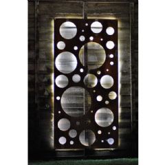 Parallax Bubble Rusted Wall Panel with LED Lights