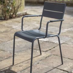 Garden Trading Thurloe Steel Armchair - Dark Grey