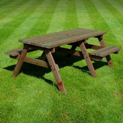 Rutland County Bisbrooke 180cm Disabled Access Picnic Bench - Rustic Brown