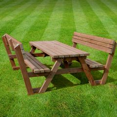 Rutland County Lyddington Picnic Benches - Rustic Brown