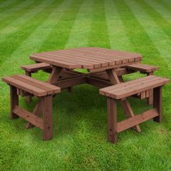 Rutland County Whitwell 200cm Octagonal Table Set - Rustic Brown