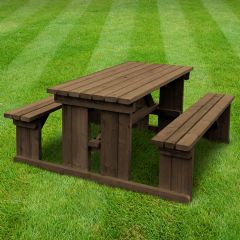 Rutland County Tinwell Picnic Benches - Rustic Brown