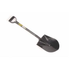 Lasher Tools Heavy Duty Round Nose Open Socket Shovel with Steel Shaft