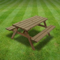 Rutland County Oakham Junior Kids Picnic Bench - Rustic Brown