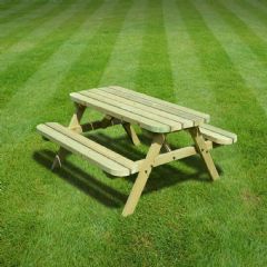 Rutland County Oakham Junior Rounded Kids Picnic Bench - Light Green