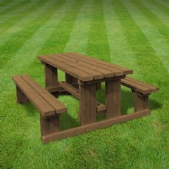 Rutland County Tinwell Junior Kids Picnic Bench - Rustic Brown