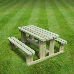 Rutland County Tinwell Junior Rounded Kids Picnic Bench - Light Green