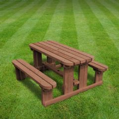 Rutland County Tinwell Junior Rounded Kids Picnic Bench - Rustic Brown