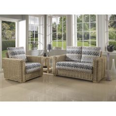 Desser Burford Traditional Cushion Back 2 Seater Suite - B Grade Fabric Cushions