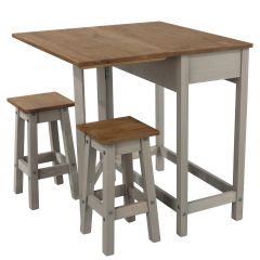 Core Products Corona Grey 2 Seater Drop Leaf Breakfast Dining Set