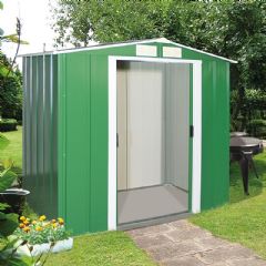 Sapphire Metal Apex Shed - Green - W6ft x D4ft