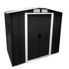 Sapphire Metal Apex Shed - Anthracite - W6ft x D4ft