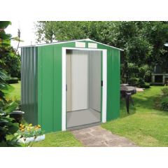 Sapphire Metal Apex Shed - Green - W6ft x D6ft